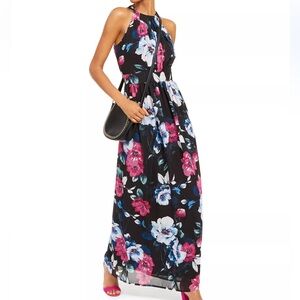 INC Floral-Print Halter Maxi Dress